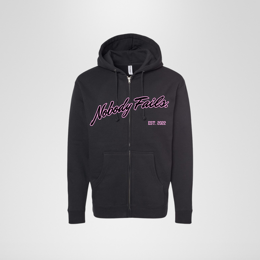 Cursive Zip Hoodie